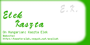 elek kaszta business card